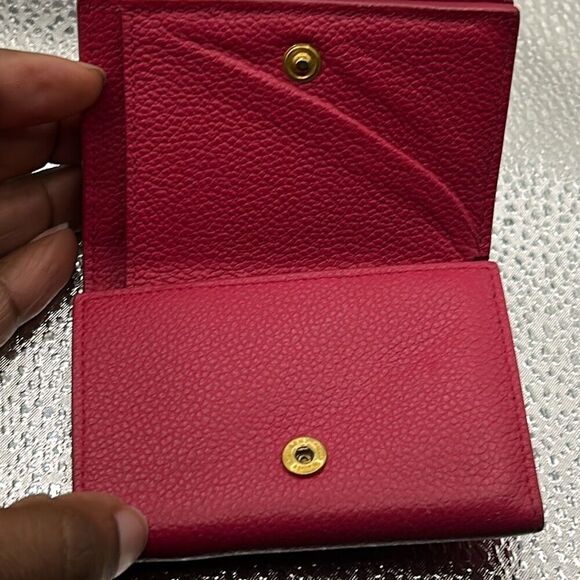 Saint Laurent Trifold Compact Mini Wallet Pink Leather Summer Luxury Minimalist - Picture 13 of 14